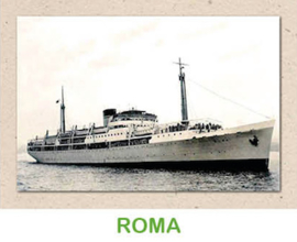 Dubbele kaart 'Transportschip Roma'