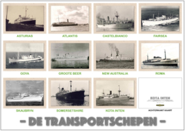 Dubbele kaart 'set van 11 transportschepen'