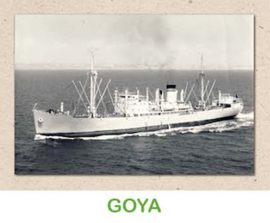 Dubbele kaart 'Transportschip Goya'