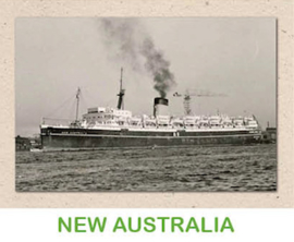 Dubbele kaart 'Transportschip New Australia'