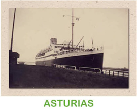 Dubbele kaart 'Transportschip Asturias'