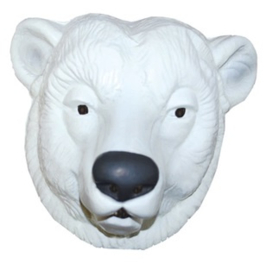 Masker ijsbeer / witte beer - volwassen maat - plastic