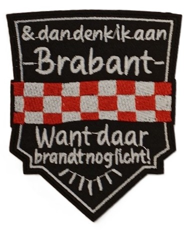 Embleem / applicatie IN BRABANT BRANDT LICHT - 8,5 X 7 cm
