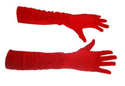 Lange handschoenen met stretch - Rood (60197E)