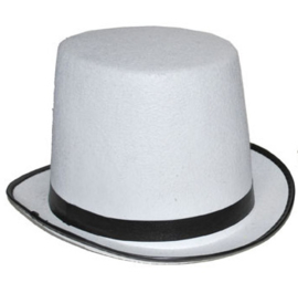 Hoge hoed Wit  - one size (63357E)