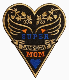 Embleem / applicatie SUPER Lampegat  MOM - 8,5 x 10 cm