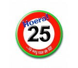 Button 25 jaar verkeersbord