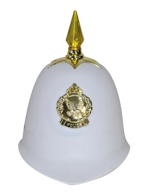 Helm politie / / police / bobby wit/goud