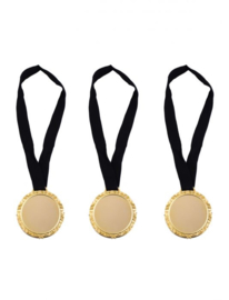 Grote gouden medaille aan lint - 3 stuks