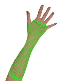 Nethandschoenen lang vingerloos Neon Groen (80062E)