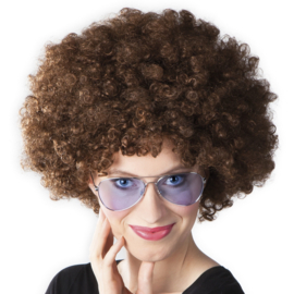 Pruik Afro Bruin (86014B)