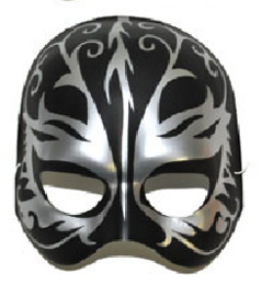 Halfmasker zwart/zilver