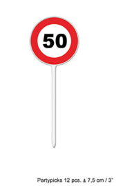 Cocktailprikkers / kaasprikkers verkeersbord 50 jaar (84411E)