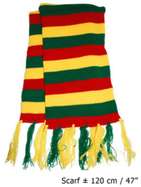Sjaal rood/geel/groen gestreept (60757E)