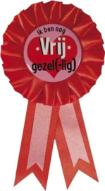 Rozet IK BEN NOG VRIJ GEZEL(-LIG) - roze