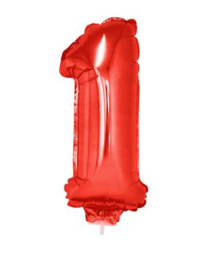 Cijfer 1 - 41 cm Rood