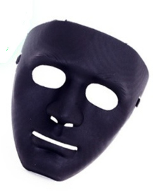 Masker met serieuze blik - Zwart (34840P)
