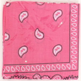 Bandana / boerenzakdoek Donker Roze - katoen