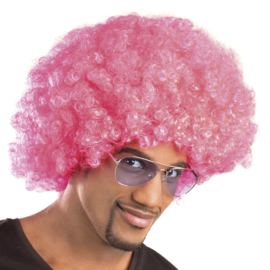 Pruik Afro Roze (86019B)