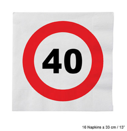 Servetten verkeersbord 40 jaar