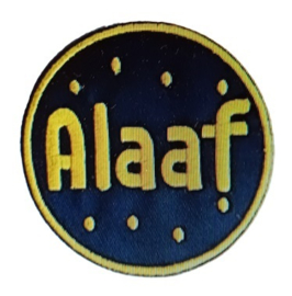 Embleem / applicatie Alaaf Geel 7,5 cm