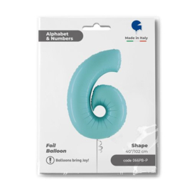 Cijfer 6 - 100 cm Pastel Blauw