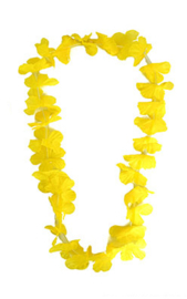 Hawaii  krans / slinger bont neon geel (80048E)