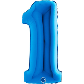 Cijfer 1 - 100 cm Blauw