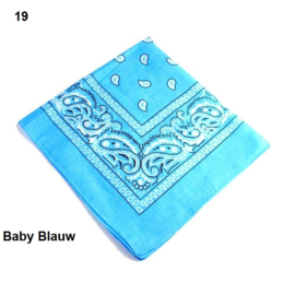 Bandana / boerenzakdoek Baby Blauw (100% katoen - 019)