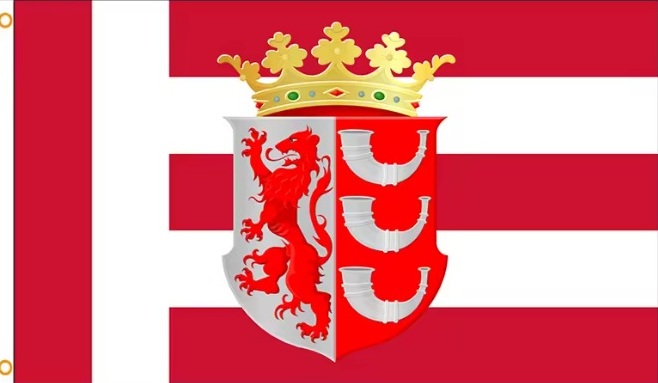 Vlag Eindhoven met Wapen - rood/wit - 90 x 150 cm