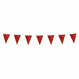 Mini vlaggenlijn Metallic Robijn Rood - 3 meter