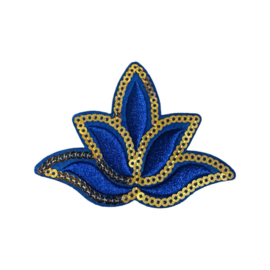 Embleem / applicatie Lotus bloem Blauw - 7,5 x 5,5 cm