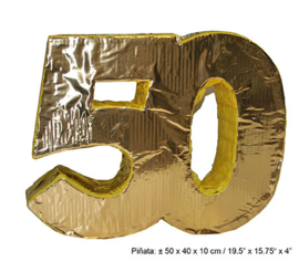 Pinata 50 jaar Goud - 50 cm (66346E)
