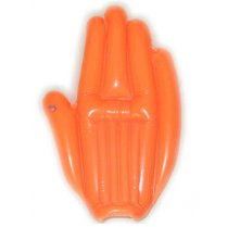 Hand oranje opblaasbaar (85077P)