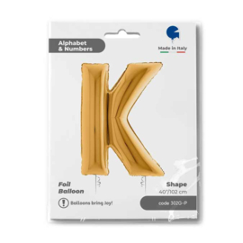 Letter K - 100 cm Goud