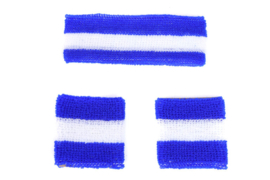 Set zweetbanden blauw / wit