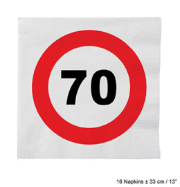 Servetten verkeersbord 70 jaar (84626E)