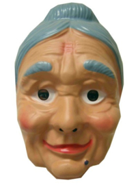 Masker oudere vrouw met grijs knotje (34127P)