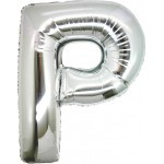 Letter P - 100 cm Zilver