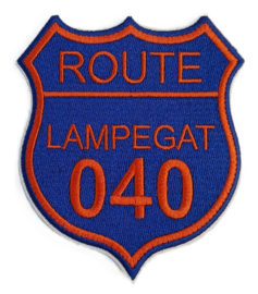 Embleem / applicatie Route 040 Lampegat - 8,5 x 10 cm
