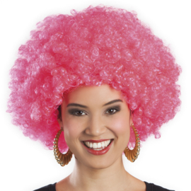 Pruik Afro Roze (86019B)