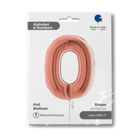 Cijfer 0 - 100 cm Rosé Goud