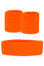 Set zweetbanden fluo oranje
