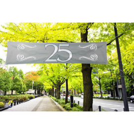 Banner / spandoek Jubileum 25 jaar - 180 x 40 cm (21482F)