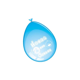 Ballonnen Hoera een Jongen - 8 stuks blauw - 12"/30 cm