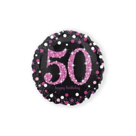 Folieballon Sparkling Pink 50 jaar (AM3378701)