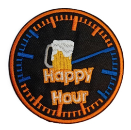 Embleem / applicatie Lampegat HAPPY HOUR - 8 cm