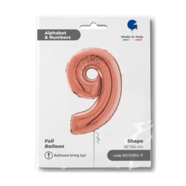 Cijfer 9 - 66 cm Rosé Goud
