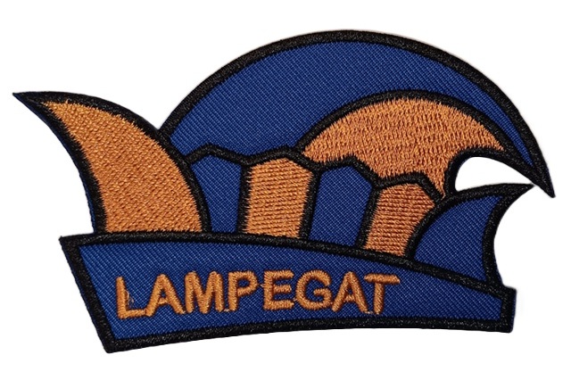 Embleem / applicatie LAMPEGAT STEEK 9 x 5 cm