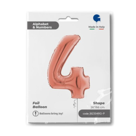 Cijfer 4 - 66 cm Rosé Goud